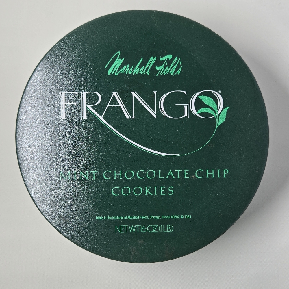 Marshall Field's Frango Mint Chocolate Chip Cookies Tin